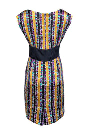 Current Boutique-Trina Turk - Gold Silk Patterned Shift Dress w/ Waistband Sz 8