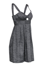 Current Boutique-Trina Turk - Gray Linen Blend Bow-Style Dress Sz 4