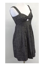 Current Boutique-Trina Turk - Grey Chambray Linen Bow Dress Sz 0
