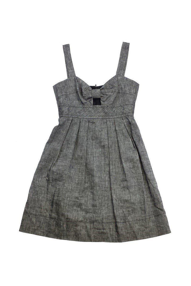 Current Boutique-Trina Turk - Grey Linen Blend Sleeveless Dress Sz 0