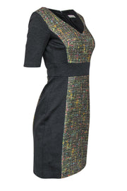 Current Boutique-Trina Turk - Grey Sheath Dress w/ Rainbow Tweed Sz 2