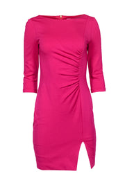 Current Boutique-Trina Turk - Hot Pink Fitted Sheath Dress w/ Quarter Sleeves Sz 0