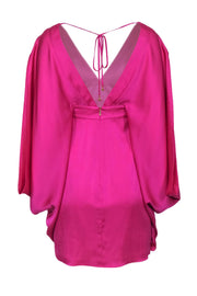 Current Boutique-Trina Turk - Hot Pink Silk Blend Dolman Cold Shoulder Dress Sz 4