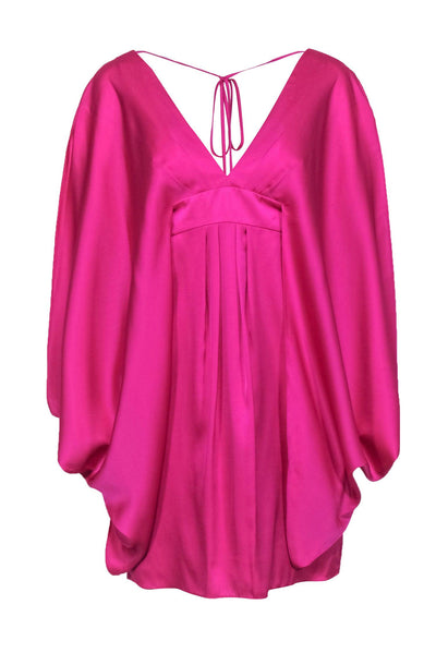 Current Boutique-Trina Turk - Hot Pink Silk Blend Dolman Cold Shoulder Dress Sz 4