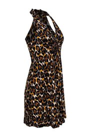 Current Boutique-Trina Turk - Leopard Printed Empire-Waisted Jeweled Dress Sz 4