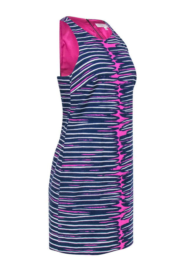 Trina Turk - Magenta, Navy & White Abstract Stripe Shift Dress Sz 6 –  Current Boutique