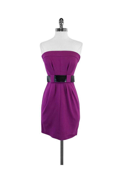 Current Boutique-Trina Turk - Magenta Strapless Belted Dress Sz S