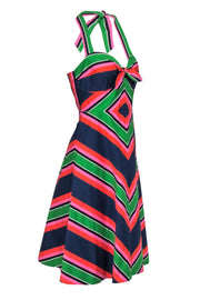 Current Boutique-Trina Turk - Multicolor Chevron Pattern Halter Dress Sz 10