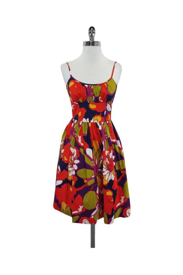 Current Boutique-Trina Turk - Multicolor Floral Cotton Skater Dress Sz 2