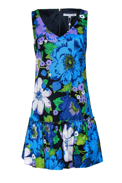 Current Boutique-Trina Turk - Multicolor Floral Shift Dress w/ Ruffles Sz 6