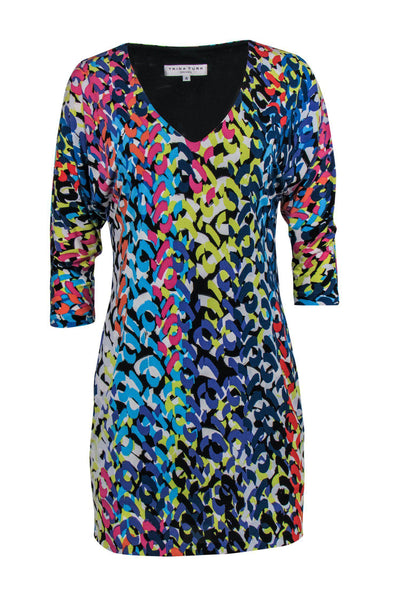Current Boutique-Trina Turk - Multicolored Brush Stroke Printed Dress Sz 4