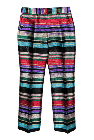 Current Boutique-Trina Turk - Multicolored Sparkle Striped Trousers Sz 0