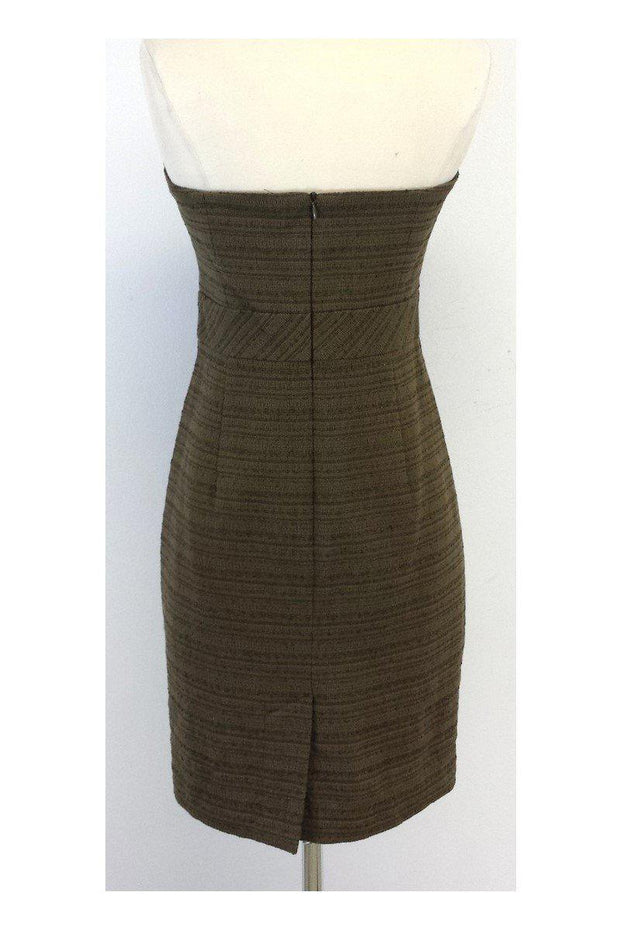 Current Boutique-Trina Turk - Olive Cotton Strapless Dress Sz 6