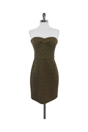 Current Boutique-Trina Turk - Olive Cotton Strapless Dress Sz 6