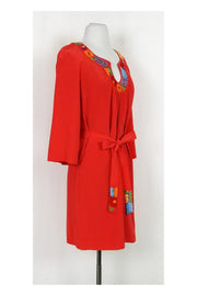 Current Boutique-Trina Turk - Orange Embroidered Dress Sz 4