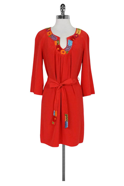 Current Boutique-Trina Turk - Orange Embroidered Dress Sz 4