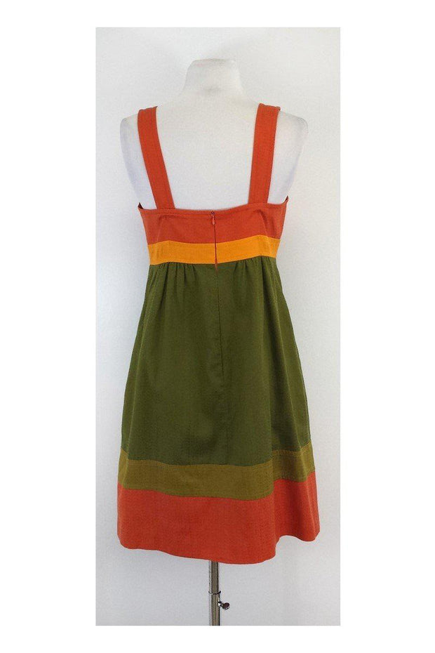 Current Boutique-Trina Turk - Orange & Green Sleeveless Dress Sz 6