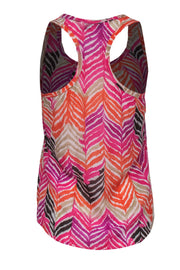 Current Boutique-Trina Turk - Pink & Multicolor Printed Racerback Silk Tank Sz P