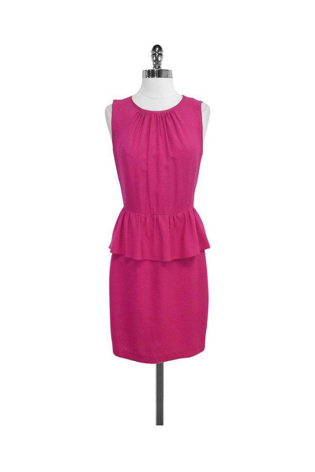 Current Boutique-Trina Turk - Pink Peplum Sleeveless Dress Sz 4