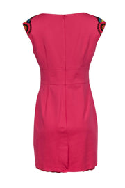 Current Boutique-Trina Turk - Pink Sheath Dress w/ Shoulder Embroidery Sz M