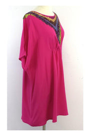 Current Boutique-Trina Turk - Pink Silk Cold Shoulder Shift Dress Sz 8