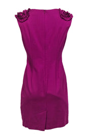 Current Boutique-Trina Turk - Purple Ruffle Shoulder Sheath Dress Sz 10