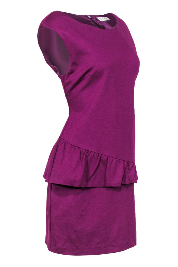 Current Boutique-Trina Turk - Purple Sheath Dress w/ Asymmetrical Ruffle Sz M