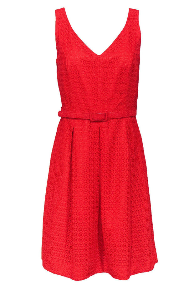 Current Boutique-Trina Turk - Red Lace Fit & Flare Dress Sz 6