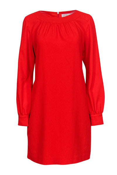 Current Boutique-Trina Turk - Red Textured Long Sleeve Shift Dress Sz M