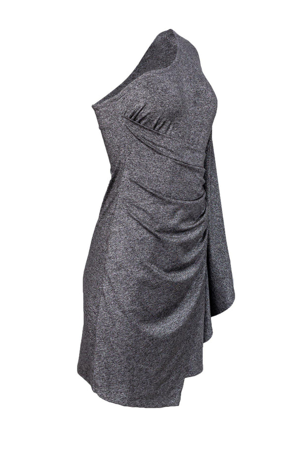 Current Boutique-Trina Turk - Silver One Shoulder Dress Sz 2