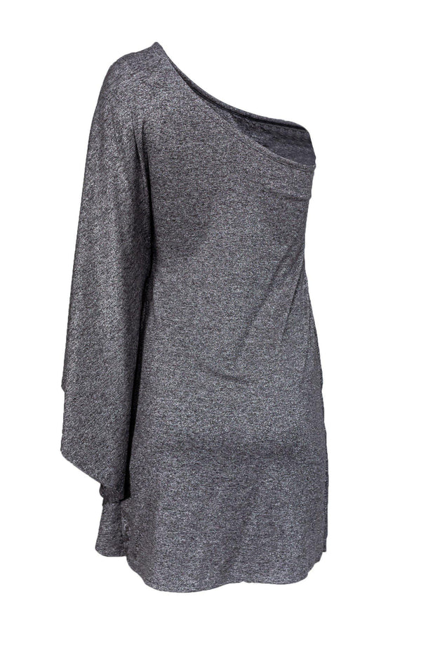 Current Boutique-Trina Turk - Silver One Shoulder Dress Sz 2