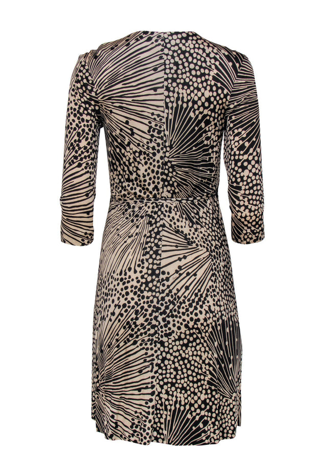 Current Boutique-Trina Turk - Tan & Black Printed Wrap Dress Sz 6