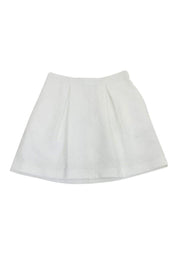 Current Boutique-Trina Turk - White Brocade Texture Pleated Skirt Sz 4