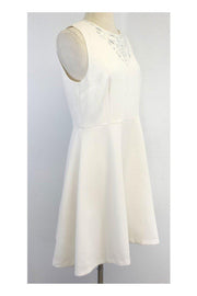 Current Boutique-Trina Turk - White Fit & Flared Jewel Neck Dress Sz 10