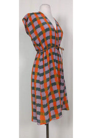 Current Boutique-Tucker - Abstract Square Pattern Wrap Dress Sz P