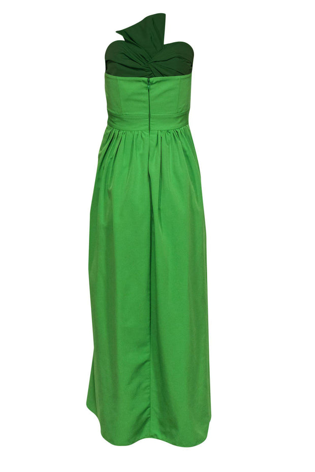 Current Boutique-Tuckernuck - Bright Green Knotted Front Strapless Gown Sz 0