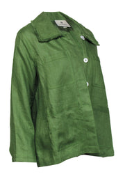 Current Boutique-Tuckernuck - Green Open Front Jacket w/ Decorative Buttons & Frayed Trim Sz S
