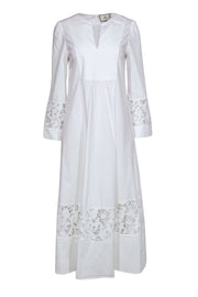 Current Boutique-Tuckernuck - White Long Sleeve Maxi Dress w/ Lace details Sz S