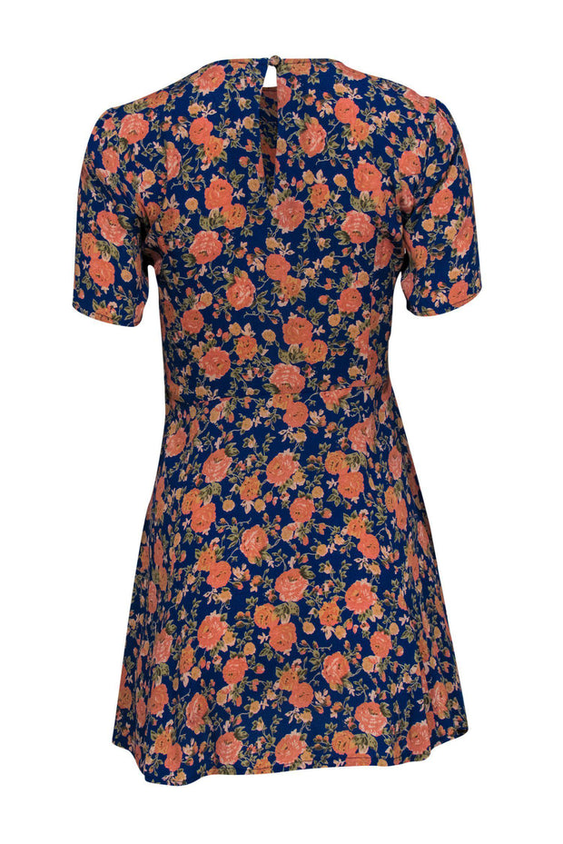 Current Boutique-Tularosa - Blue & Pink Floral Print Fit & Flare Dress Sz XS