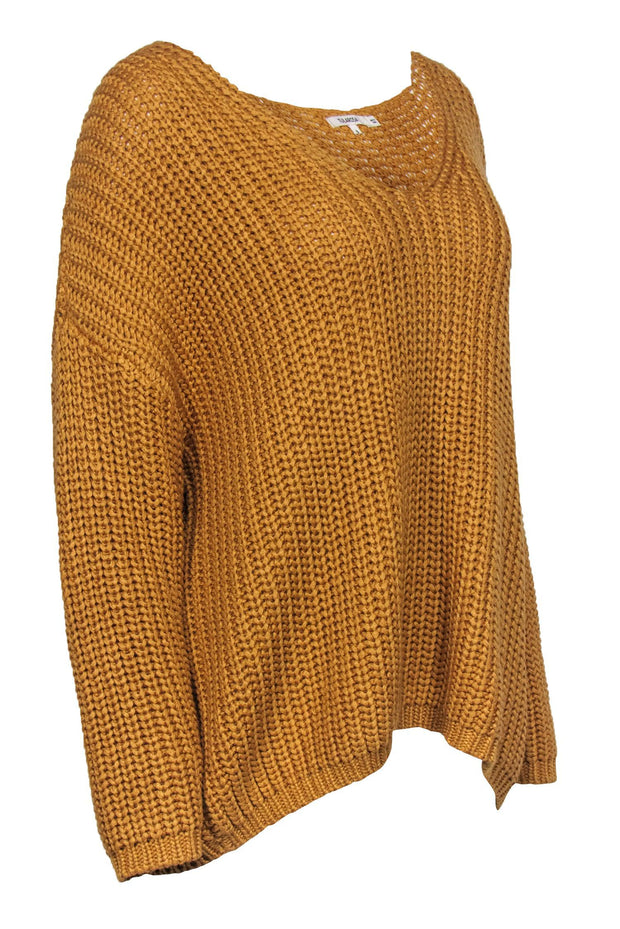 Current Boutique-Tularosa - Mustard Chunky Knit Oversized Sweater Sz S