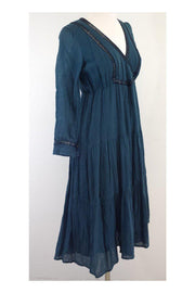 Current Boutique-Twelfth Street by Cynthia Vincent - Teal Cotton Peasant Dress Sz 6