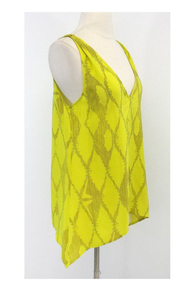 Current Boutique-Twelfth Street by Cynthia Vincent - Yellow Print Silk Tank Sz M
