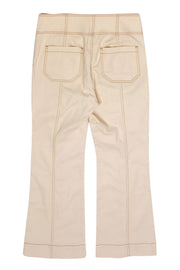 Current Boutique-Ulla Johnson - Cream High Waisted Wide Leg Button Fly Jeans Sz 10