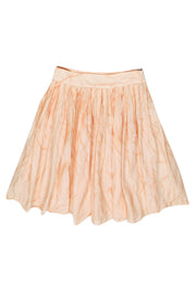 Current Boutique-Ulla Johnson - Peach Abstract Print Pleated Flare Skirt Sz 4