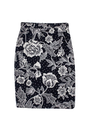 Current Boutique-Ungaro - Black & White Floral Pencil Skirt Sz 10