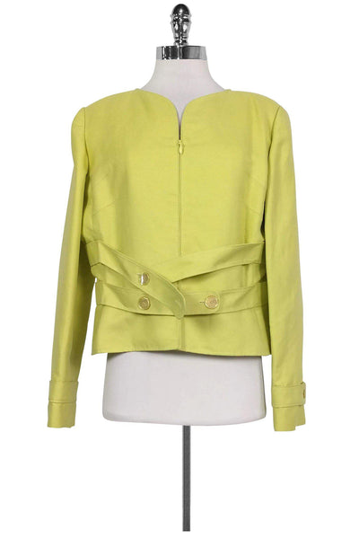Current Boutique-Valentino - Chartreuse Blazer Jacket Sz 14