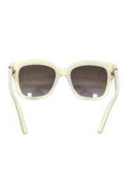 Current Boutique-Valentino - Cream Square Frame Sunglasses w/ Studs