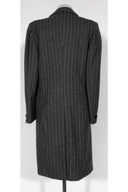 Current Boutique-Valentino Miss V - Grey Striped Long Coat Sz 6