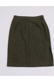 Current Boutique-Valentino - Olive Green Wool & Silk Skirt Sz 8