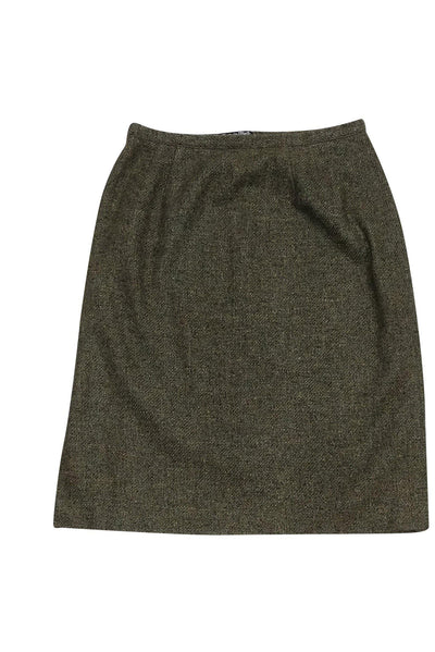 Current Boutique-Valentino - Olive Green Wool & Silk Skirt Sz 8